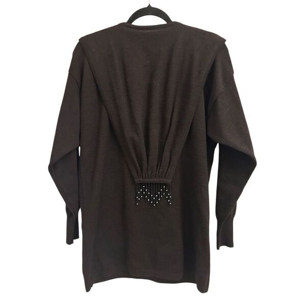 Vintage Laurel by Escada beaded tassel sweater New wool / angora / cashmere/ sil - Picture 2 of 7